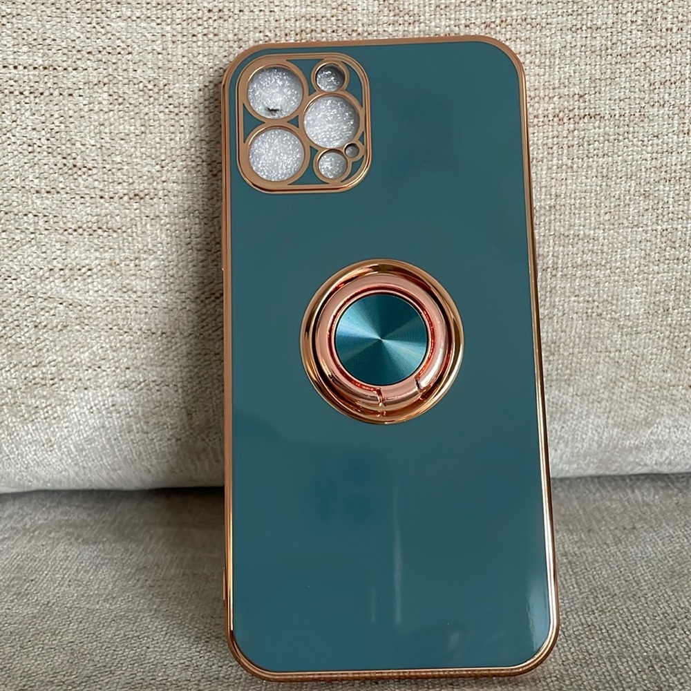 Apple iPhone 12 /12 pro TEAL soft blue grey teal ocean color handle new in b NWT